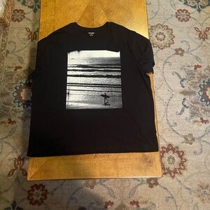 Old Navy Black and White Surf Tee